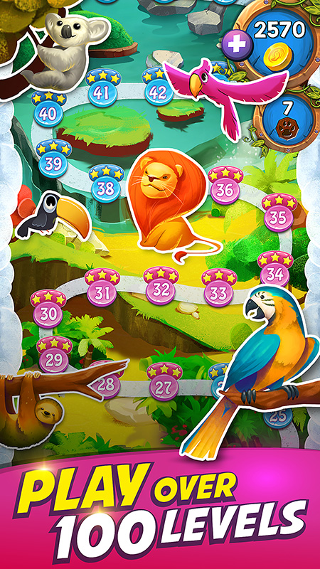 Animal Drop Safari - a match-3 game