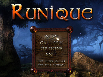 Runique title screen